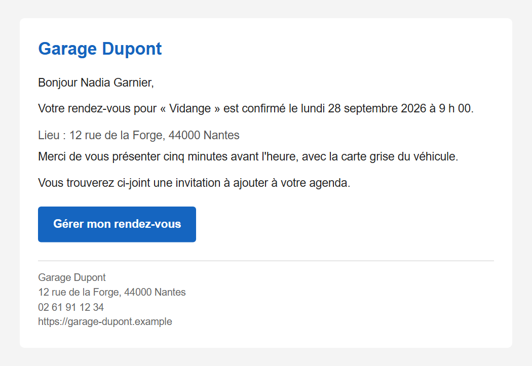 Le client est prévenu à chaque étape, à vos couleurs